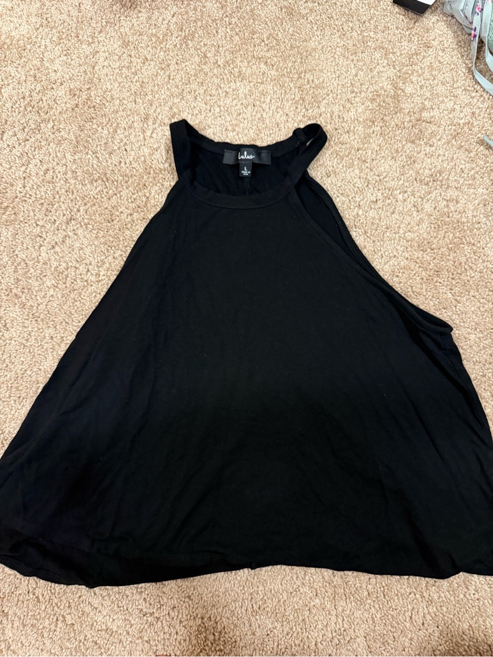 Lulu's Black High-Neck Swing Tank